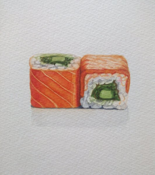 Суши скетчинг акварелью