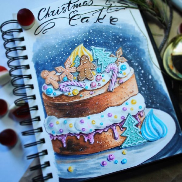 Рисунки для скетчбука тортики