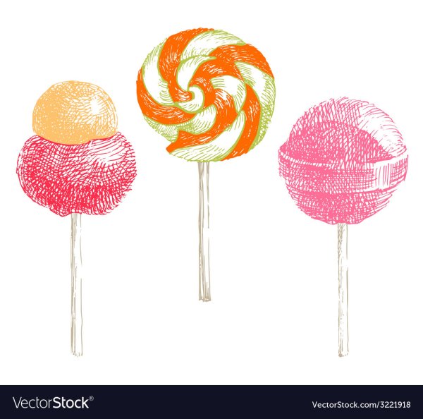 Леденец цветными карандашами