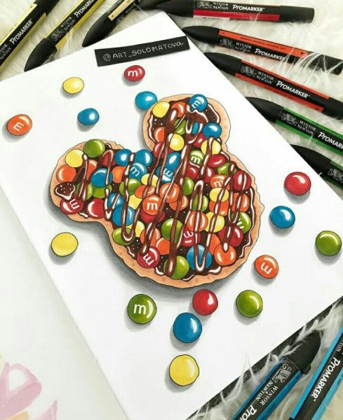 Нарисовать конфету карандашом