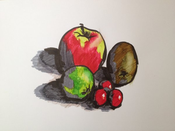 Натюрморт маркерами