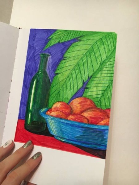 Натюрморт фломастерами легко