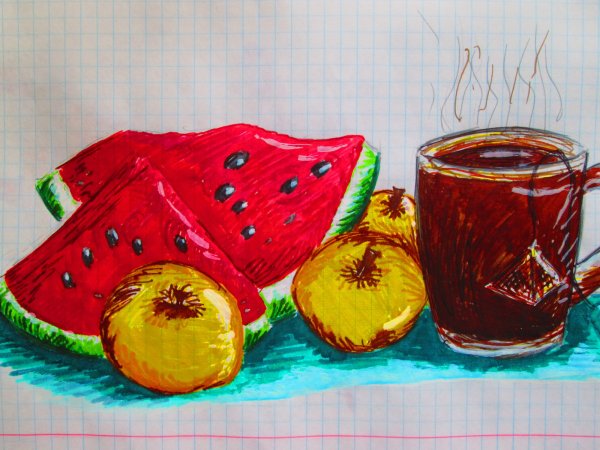 Красивые рисунки натюрморт