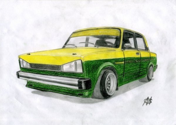 ВАЗ[ 2107 рисунок тюнингованный