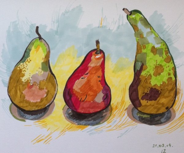 Живопись груш стилизация
