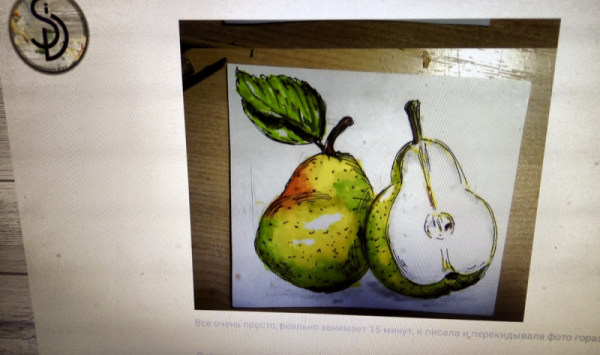 Груша рисунок маркерами