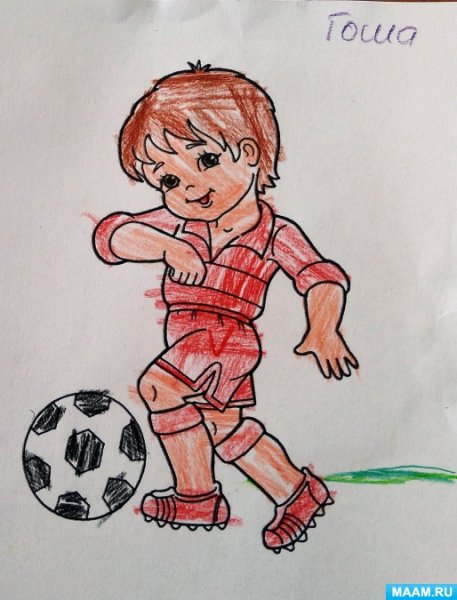 Рисунки фломастерами футбольные для детей