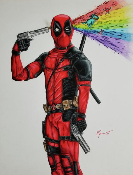Дэдпул рисунок фломастерами