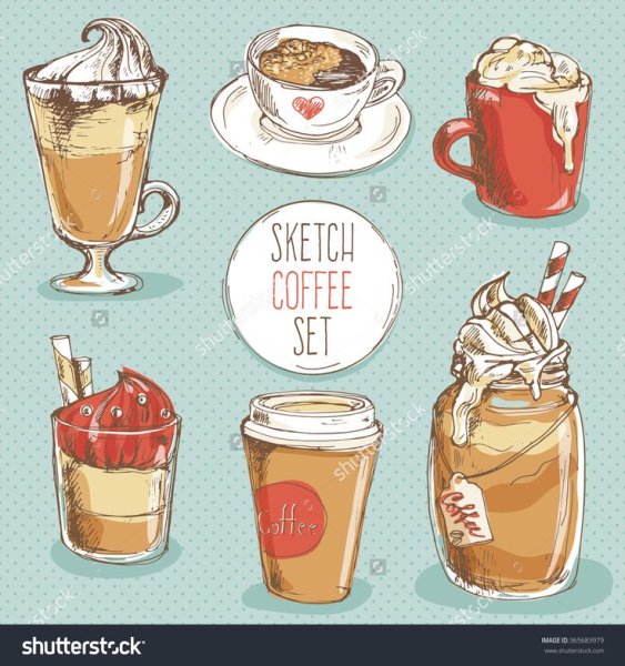 Стаканчик кофе скетч