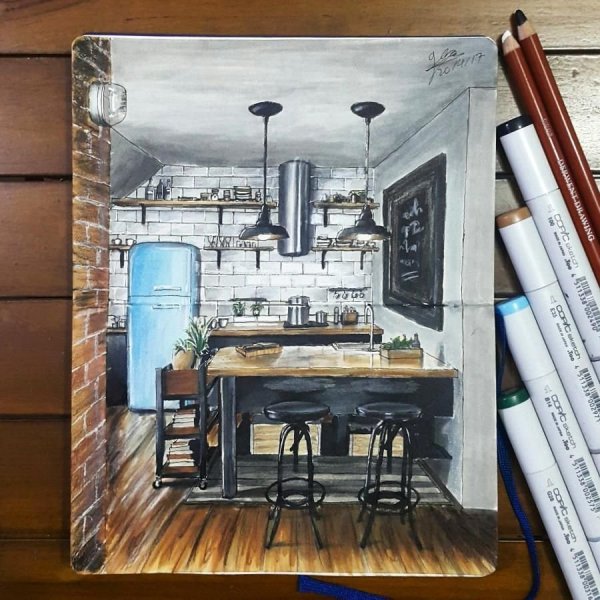 Интерьер для скетчинга