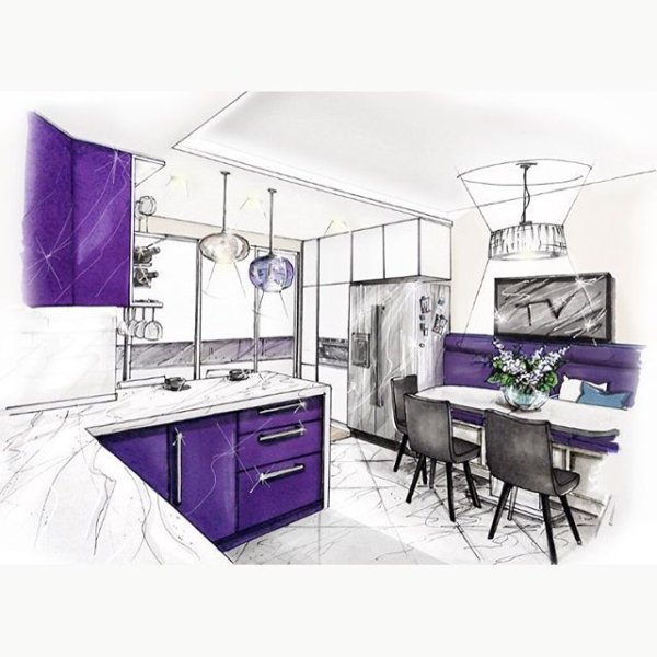 Интерьеры кухни Наброски