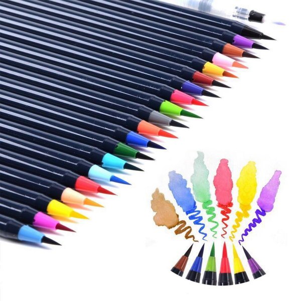 Акварельные карандаши с кисточкой