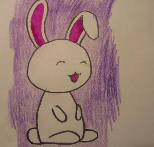 Рисунки маркерами зайчик