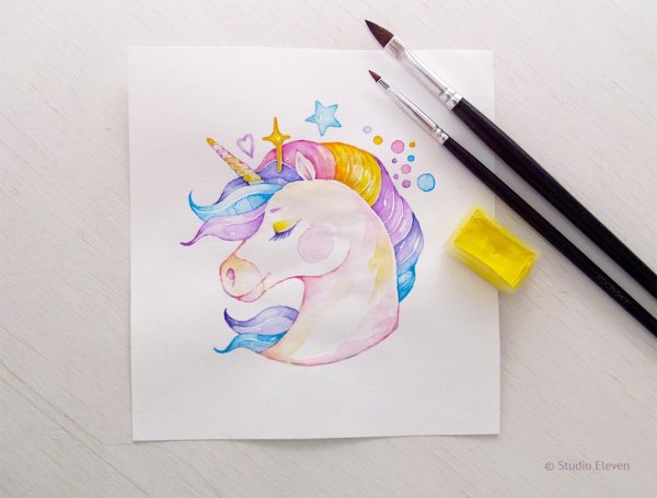 Единорог маркерами