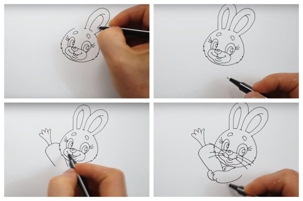 Зайчик фломастером