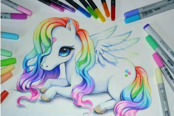 Единорог маркерами