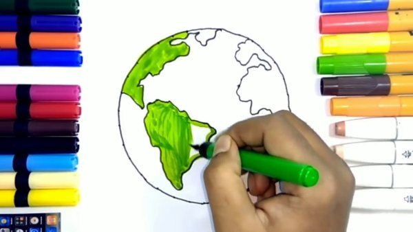 Земля маркерами