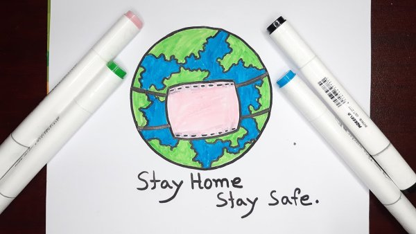 Земля рисунок маркером