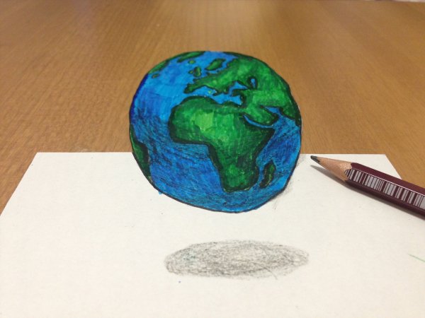 Земля рисунок карандашом цветным