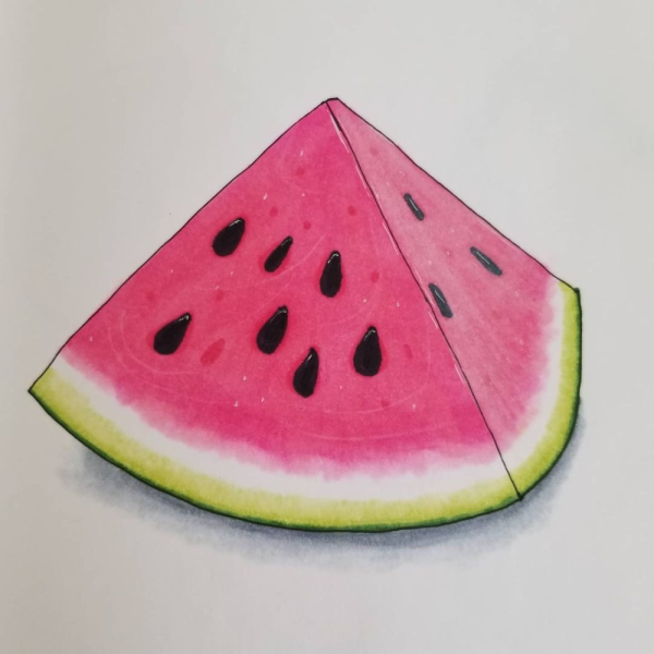 Арбуз фломастерами