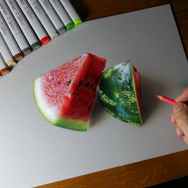 Арбуз фломастерами