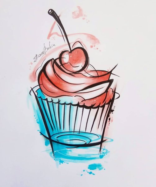 Рисунки маркерами новогодние коктейли