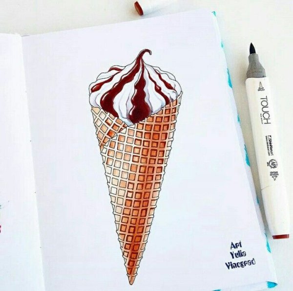 Кекс скетч маркерами