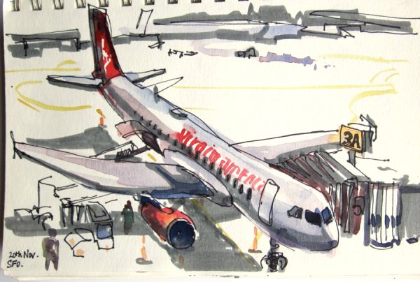 Самолет рисунок маркерами