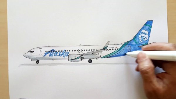 Нарисовать самолет Боинг 737