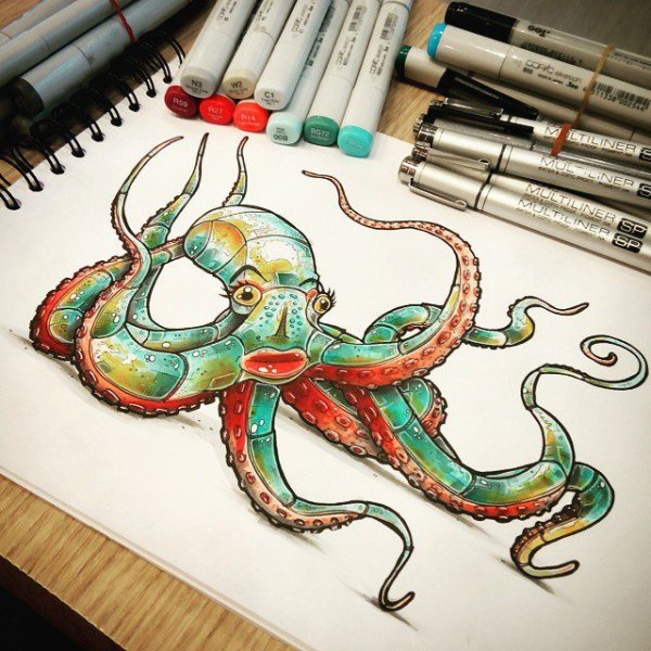 Осьминог абстракция