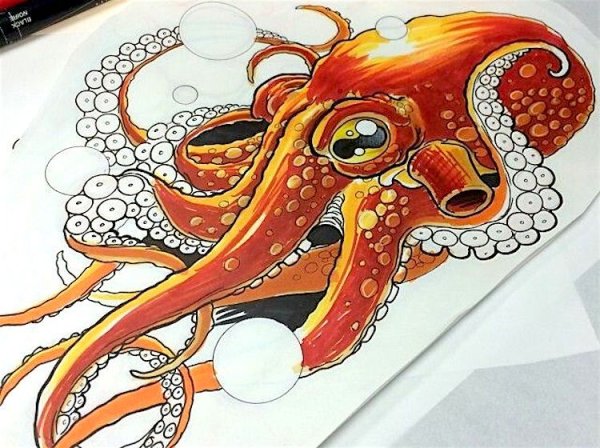 Поп арт осьминог