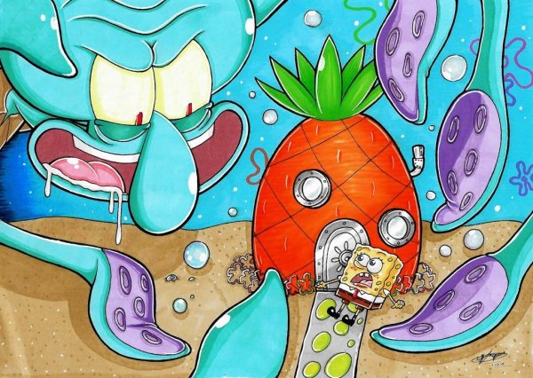 Арт Сквидварда и Спанч Боба