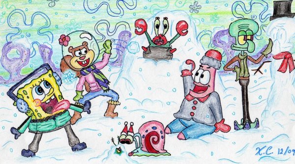 Губка Боб новый год картинки