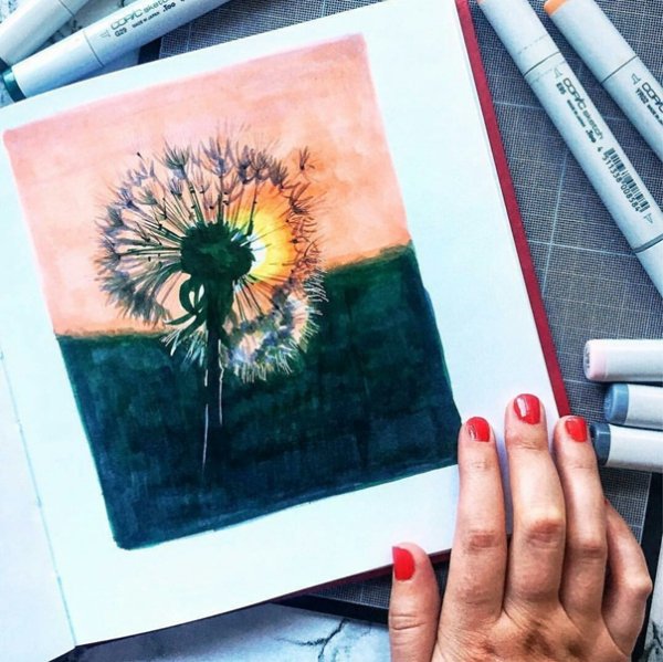 Рисунки маркерами для скетчинга