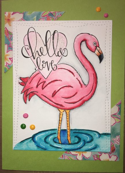 Иллюстрация маркерами Фламинго