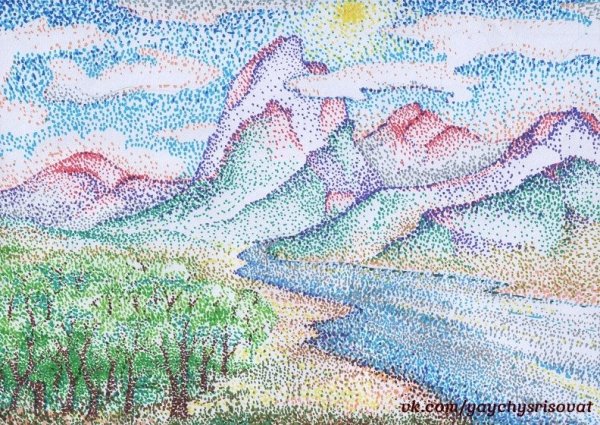 Рисунки красным фломастером