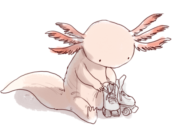 Жёлтый аксолотль арт