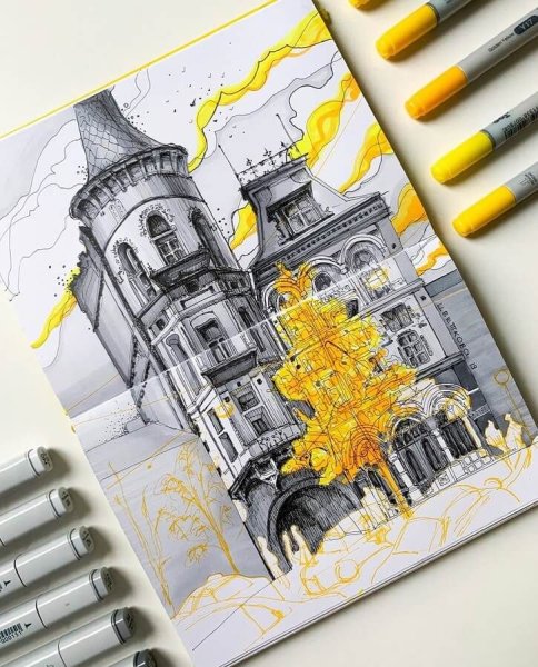 Скетчинг маркерами архитектура