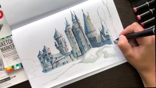 Рисунки спиртовыми маркерами