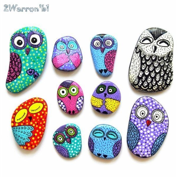 Рисование на гальке фломастером