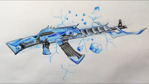 АК 47 ледяной дракон фри фаер