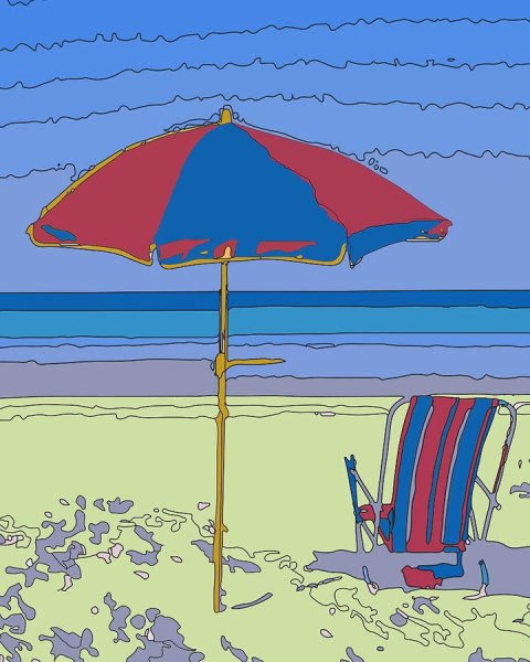 Рисованный пляж