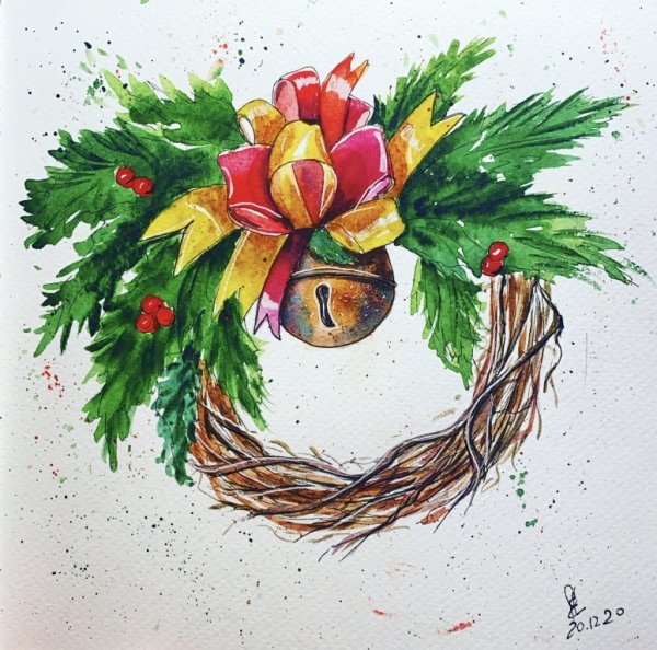 Новогодний венок арт
