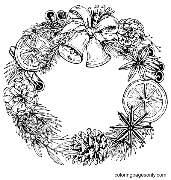 Новогодний венок эскиз
