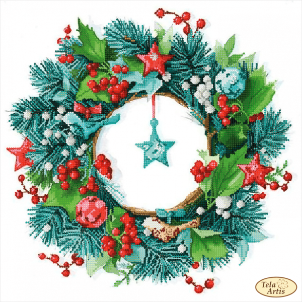 Акварельные новогодние венки