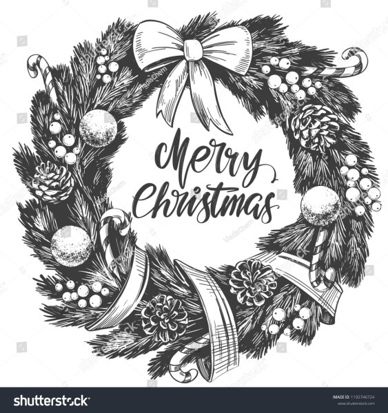 Рождественский венок эскиз