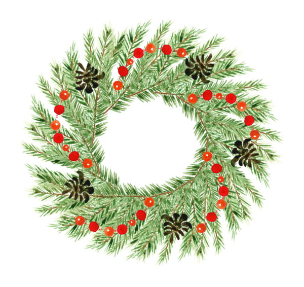 Акварельные новогодние венки