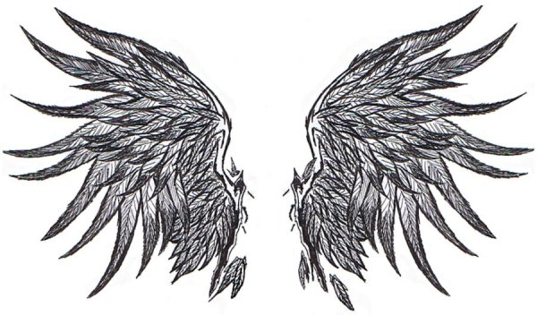 Крылья ангела тату эскиз