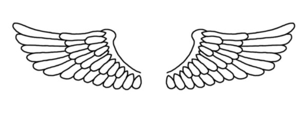 Крылышки шаблон для рисования