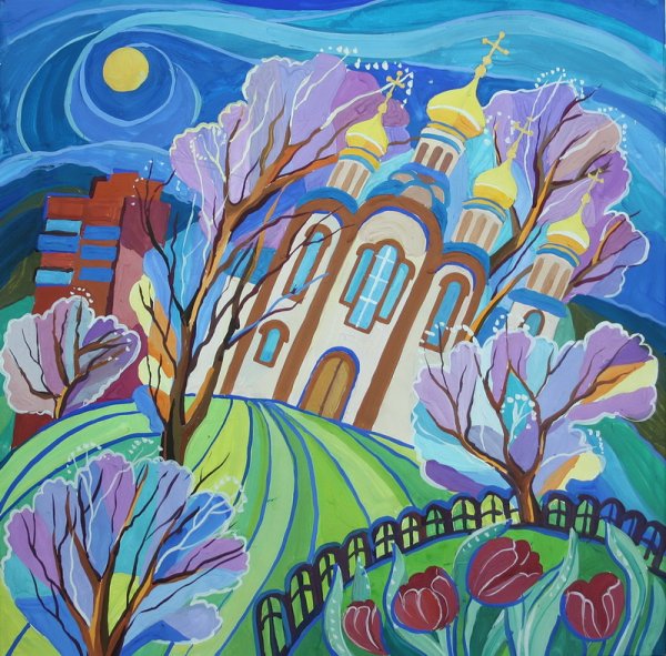 Рисование ручкой храмы